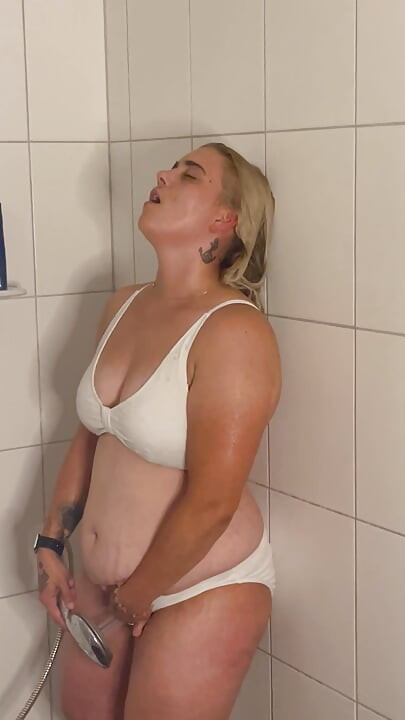 Masturbation shower head bikini trembling twitch moaning multiple orgasms pussy wet wet horny I cum and Clyde watches
