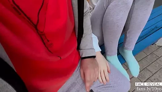 Süpermarket yakınlarındaki yeni garip kızla açık havada sakso duşta sona erdi