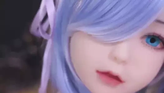 Yeniden sıfır rem tpe silikon seks bebekleri cosplay kahrolası anime