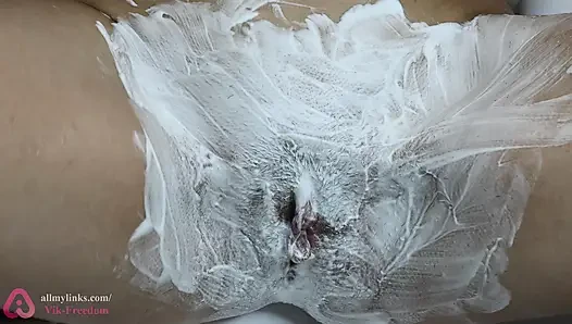 Kıllı amcık tıraşının aşırı yakın çekim!