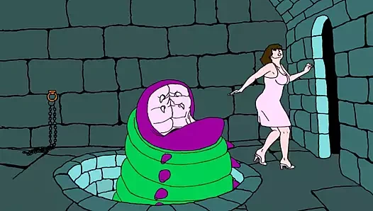 Dev solucan la vore kızı yalıyor