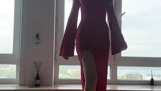 Evde rahatlatıcı - yoga - mükemmel şeffaf elbise