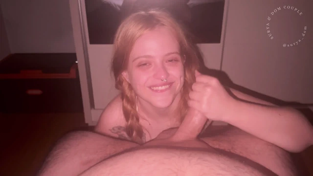 Blonde stepsister wakes me up in the morning with a blowjob