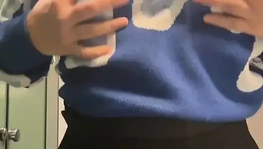 Workplace Temptation: Bathroom Tease and Orgasm!