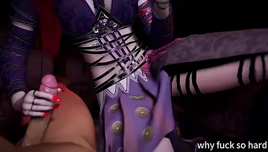 3D Redhead Asian Whore Wearing Sexy Cosplay Dress