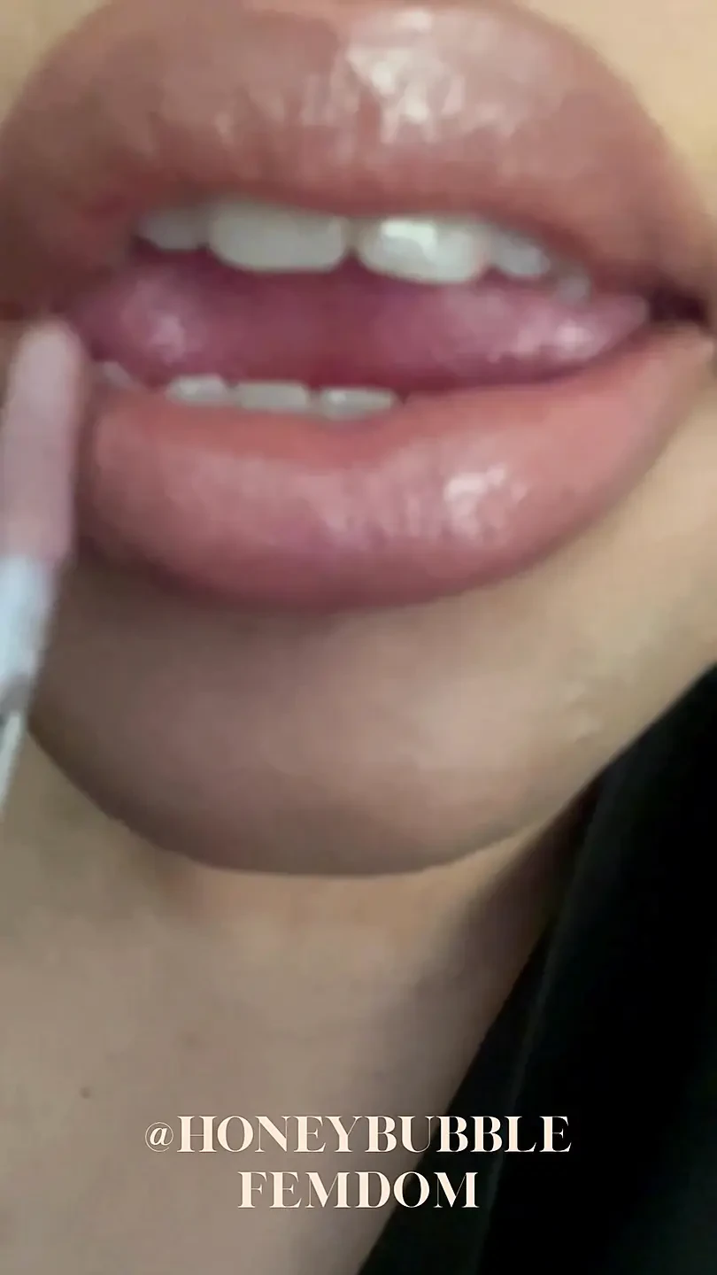 Nude Lipgloss Lip Fetish, Lip Worship, Femdom