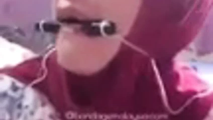 Cleavage, gagged, hogtied, hijab