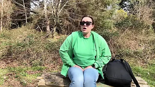 Desperate Outdoor Wetting Jeans on the Public Trail