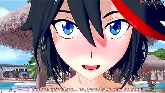 Ryuko Matoi ahegao sesso in piscina - Killlakill