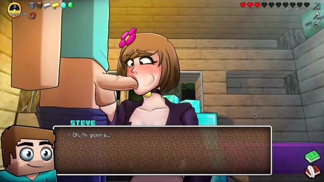 Hornycraft Minecraft parodisi - Steve Jenny'den elmas için ıslak gırtlağına kadar sakso çekiyor