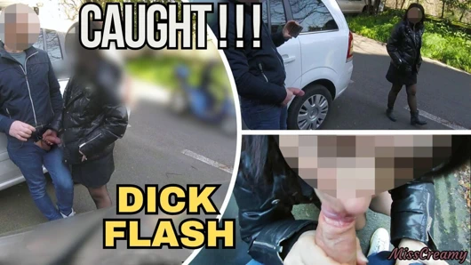 RISK LEVEL 10! Dick Flash on Street: Teacher Gives Blowjob and Swallows! CAUGHT! - MissCreamy