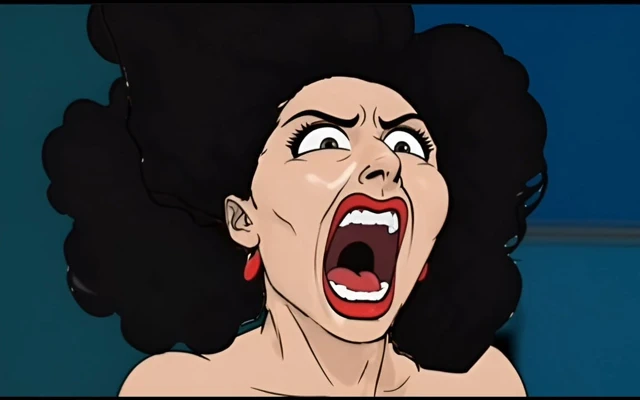 Evli büyük memeli esmer büyük siyah yarağı görmeye karşı koyamıyor. Karikatür