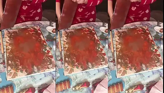 Büyük gözlüklü asmr akrilik art s bust bölüm 2'de çiçek açıyor