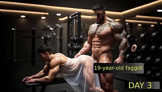 Eşcinsel Antrenör - Spor Salonunda Gençlerle Vahşi Seks