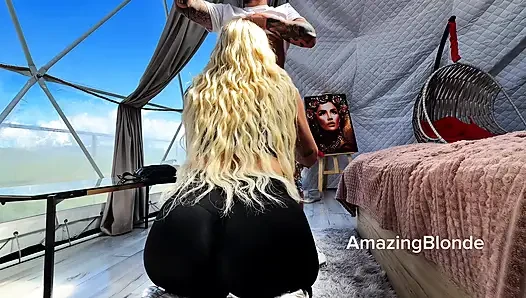 Dağ dome otelinde bir adamla tanıştım ve ona sakso çekti