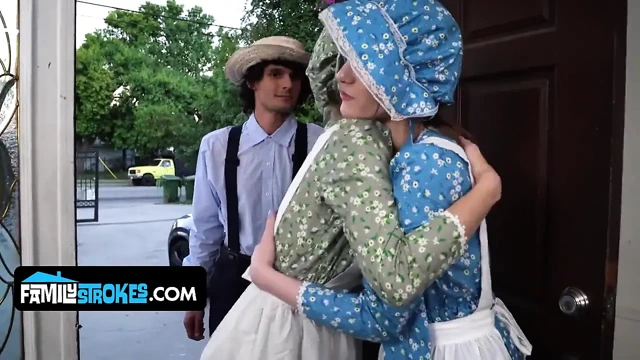 Jill amish üvey kız kardeşini ve nişanlısını asla unutamayacakları edepsiz bir cinsel grup sekse sokuyor