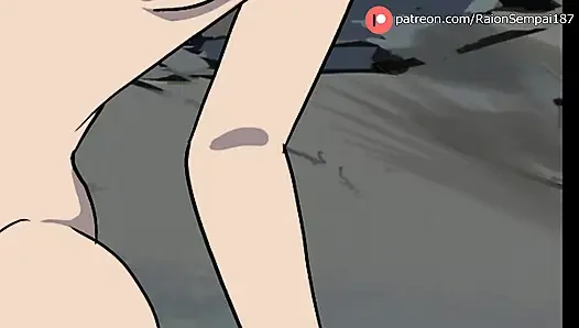 Anissa destroying Mark with her pussy in the middle of the city - Invincible Hentai
