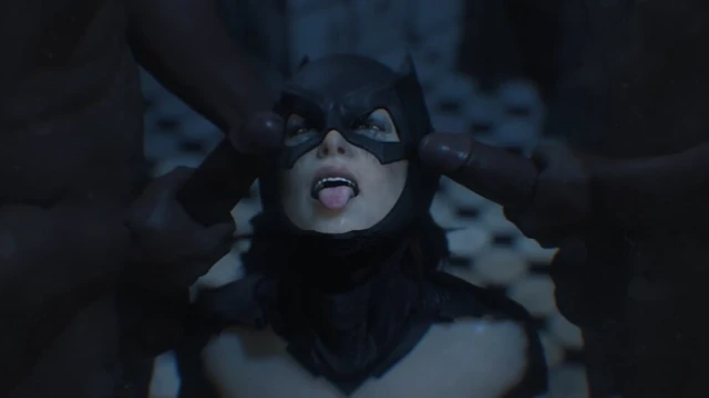 Gamingarzia ve genç kız batcave'de yoğun çifte penetrasyon batgirl ile sert sert seks tatlı yoğun zevk kalçaları