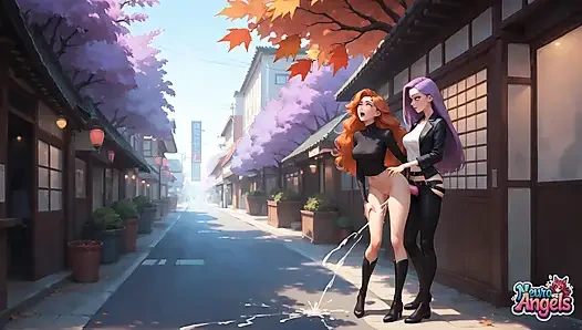 Mor saç hissi: Tokyo sokağı döl damlıyor