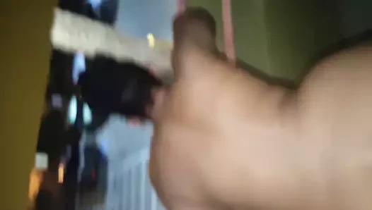 Popo çıplak üzerinde the balkon sahip olan seks