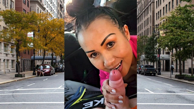 Azgın ve büyük memeli Asyalı orta yaşlı seksi sürtük tarafından arabada halka açık bakış açısı