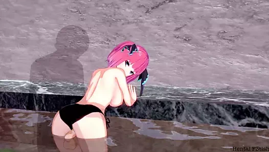 Nino nakano havuz kenarında alır - mükemmel