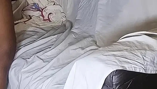 Hot stepdaughter enters the room and catches stepdad jerking off and ends up giving her pussy