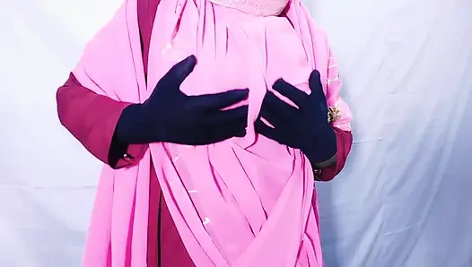 Hintli güzel tesettürlü Müslüman çift seks için susamış