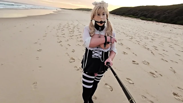 Sissy maid at the nude beach - second visit (edited)