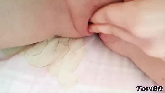 Mastürbasyon bir ıslak pembe kedi