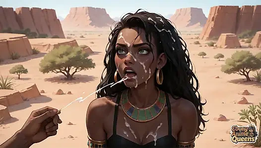 Zenci kraliçenin suyla sırılsıklam çöl doruk noktası: azgın, seksi zenci piliç!