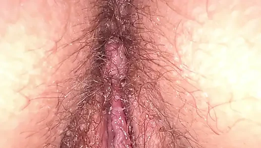 Yavaş çekim domaltmalı ve dölleme damlayan bakış açısı yakın çekim amatör kıllı evli kadın