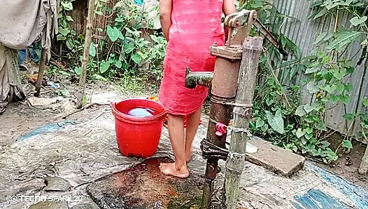 Açık alanda serinletici açık havada banyo