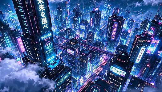 Gece yarısı şebekesinin neon hayaleti - ai videosu