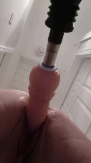 Bbw köpek stil ile kahrolası makine ve oyuncak