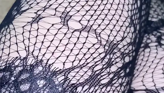 Seksi çoraplı ve çizmeli bacaklarımla oynuyorum