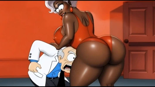 Evli Gavat Büyük Siyah Göte Tapıyor. Karikatür