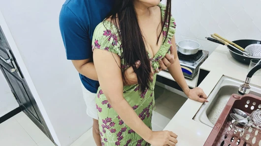 Desperate neighbor sneaks into the kitchen