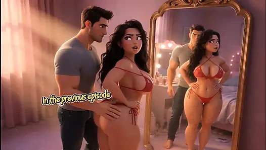 Ep 7: Curvy Wife in Sheer Black Torn Micro Bikini Gets Hands All Over Ignoring Husband