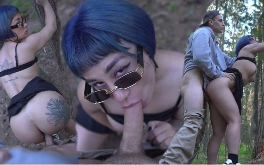 Ormanda bir yabancıyla sikişiyor