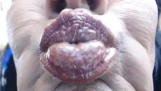 Asa altın parlak süper pucker yakın çekim