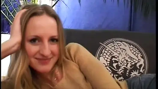 Lovely teen with sexy body sucks and rides hard cock