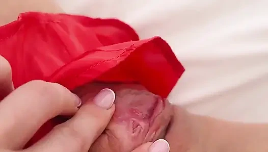 Tatlı azgın sabah ve pembe damlayan amcık bakış açısı