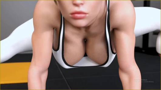 Friend Stepmom Teaching Me Streching Workout In Gym