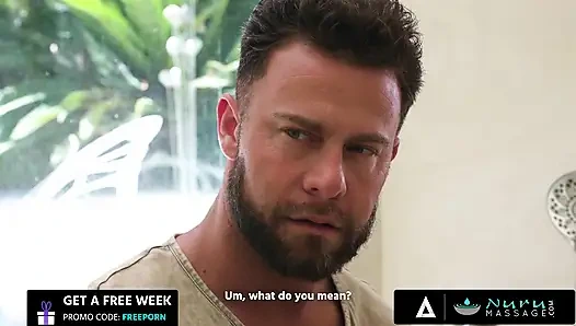 Nuru masajı - mücevher diamant komşuyu yağlı nuru sikişi ve ağzına boşalma ile ödüllendiriyor