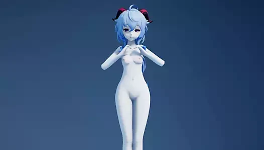 Genshin. ganyu sevimli dans küçük memeler genç seksi ateşli