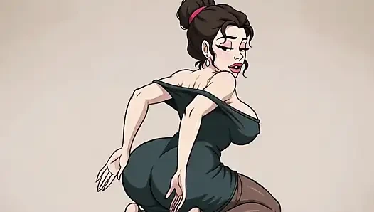 Ai büyük olgun göğüsler sallanıyor