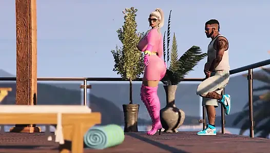 GTA V Franklin Clinton x Premium Pink Boots Lady (3D Animation) (FULL)