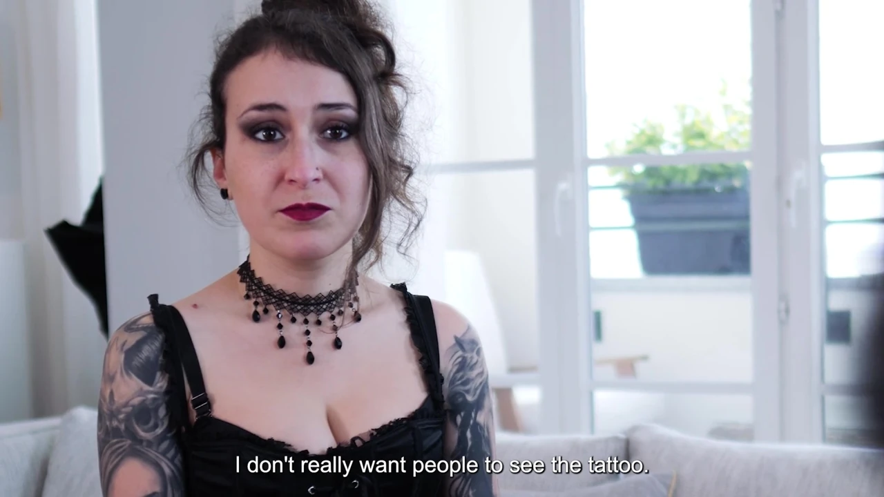 French tattoo Artist French Fucked by Huge BBC While Talking to Her Husband on the Phone