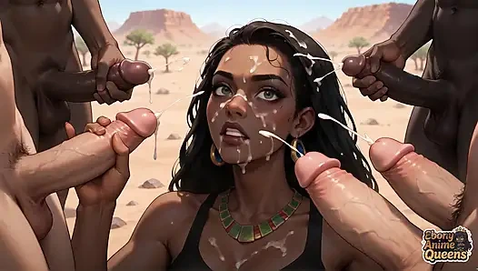 Zenci kraliçenin suyla sırılsıklam çöl doruk noktası: azgın, seksi zenci piliç!